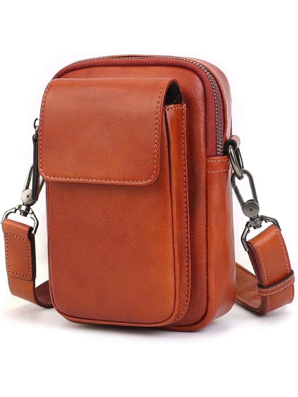 Women's Bags Brown Small Leather Crossbody Travel Cell Phone Purse Wallet Clutch